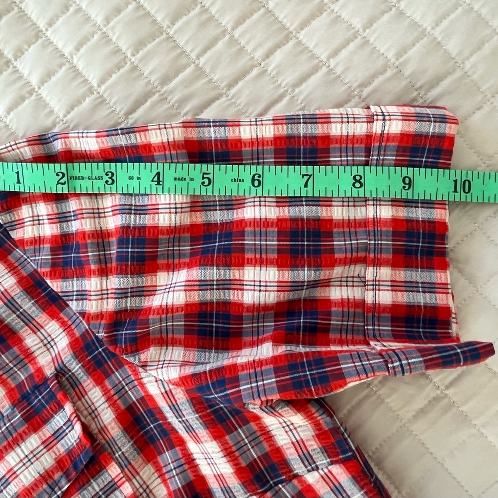 Women’s Red White and Blue Plaid Shirt - Picture 4 of 6